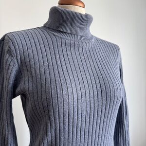 Pure Alfred Sung - Blue Long Sleeves Turtleneck